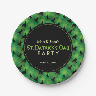 St. Patrick's Day Party Shamrock Pattern Paper Plates