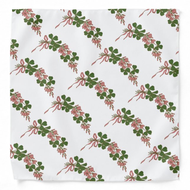 ST PATRICK'S DAY PARTY /SHAMROCKS AND HORSESHOE BANDANA (Front)