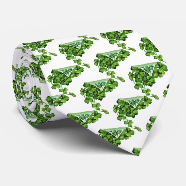 ST PATRICK'S DAY PARTY /SHAMROCKS AND HORSESHOE TI NECK TIE (Rolled)