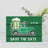 St Patrick's Day Party Vintage Truck Save the Date (Standing Front)