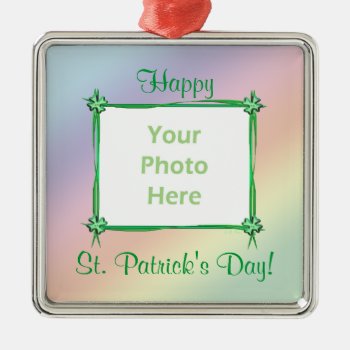 St. Patricks Day Pastel Rainbow (photo Frame) Metal Ornament by xfinity7 at Zazzle