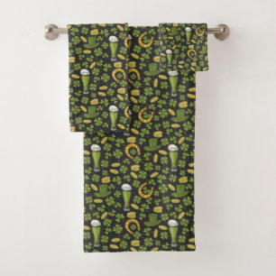 St. Patrick's Day Pattern Bath Towel Set