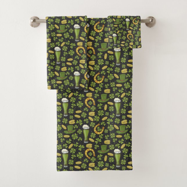 St. Patrick's Day Pattern Bath Towel Set (Insitu)