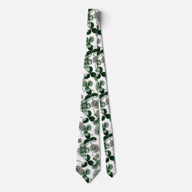 St Patricks day pattern clover Neck Tie (Front)