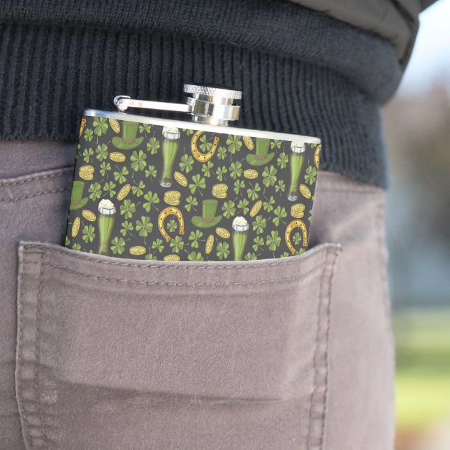 St. Patrick's Day Pattern Flask (In Situ)