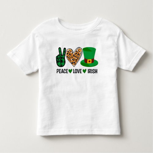 St Patricks Day  Peace Love Irish Toddler T_shirt