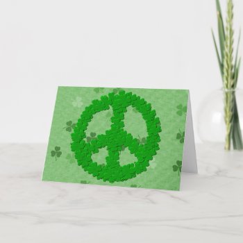 St Patrick's Day Peace Sign Card by orsobear at Zazzle