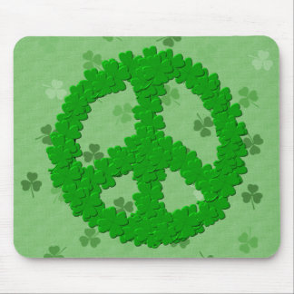 St Patrick's Day Peace Sign Mouse Pad