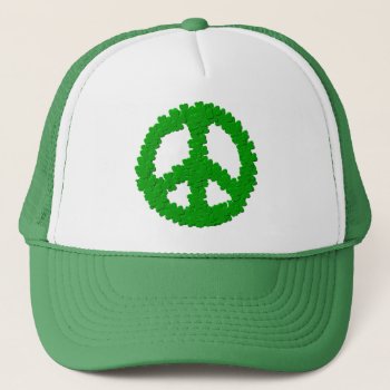 St Patrick's Day Peace Sign Trucker Hat by orsobear at Zazzle