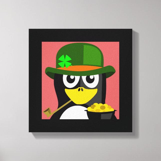 "ST. PATRICK'S DAY" PENGUIN CANVAS PRINT (Front)
