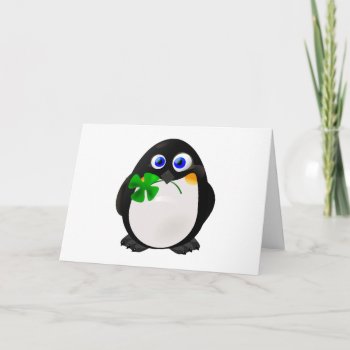 St. Patrick's Day Penguin Card by Spiderwebs at Zazzle