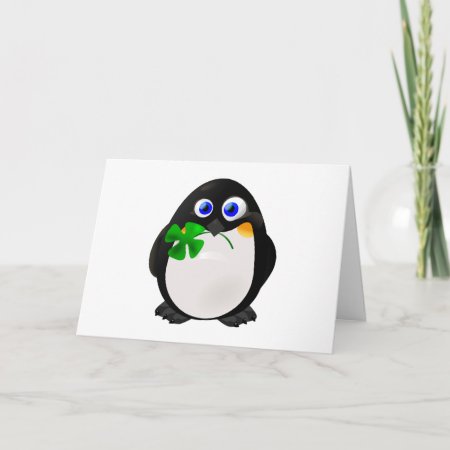 St. Patrick's Day Penguin Card