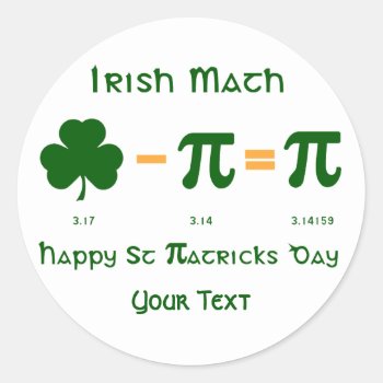 St Patricks Day & Pi Day Sticker Label Name Tags by DigitalDreambuilder at Zazzle