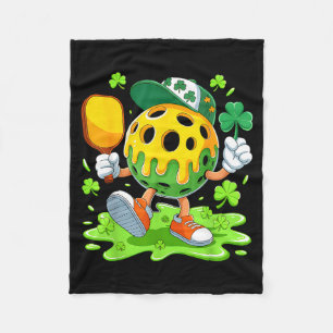 St patricks day pickleball ice cream boys fleece blanket