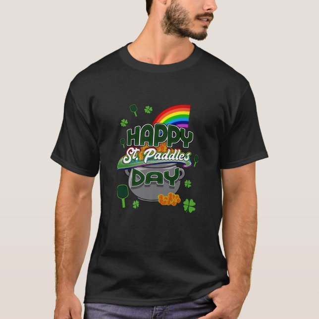 St Patricks Day Pickleball Paddle T-Shirt (Front)