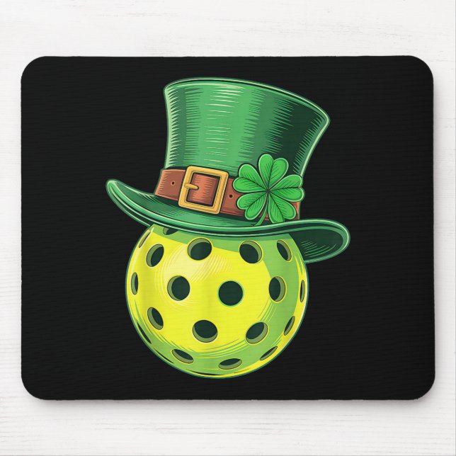St patricks day pickleball paddleball player mouse pad (Front)