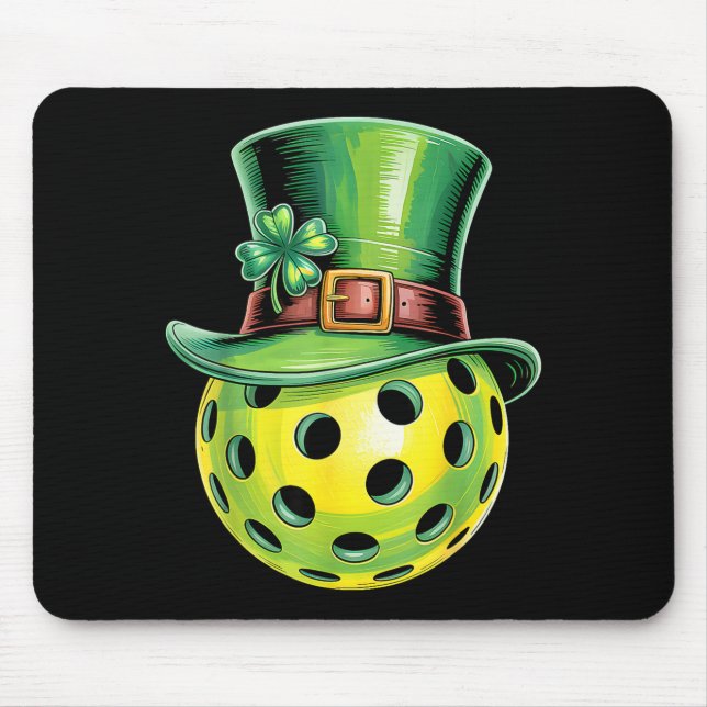 St patricks day pickleball paddleball player mouse pad (Front)