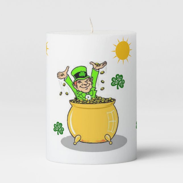 St. Patrick's Day Pilar Candle (Front)