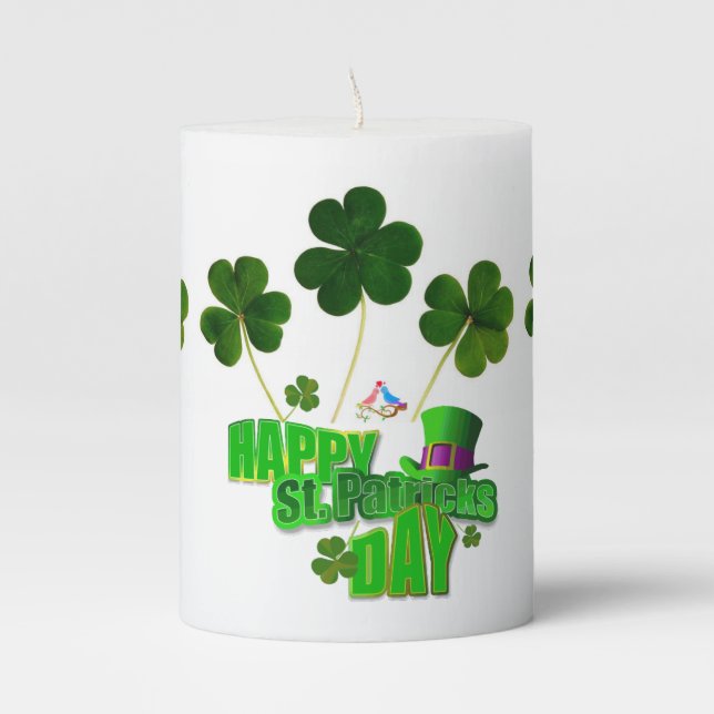 St. Patrick's Day Pilar Candle (Front)