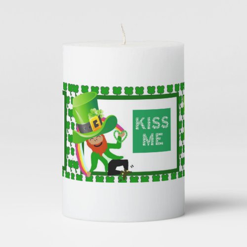 St Patricks Day Pilar Candle