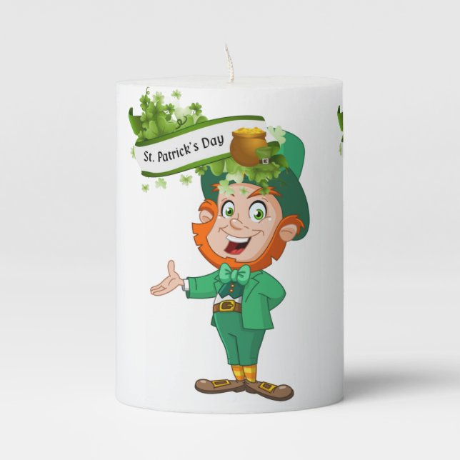 St. Patrick's Day Pilar Candle (Front)