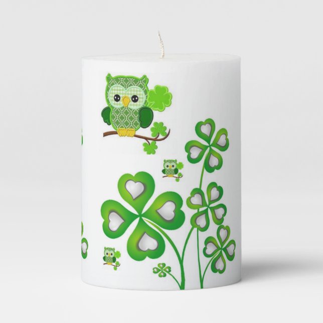 St. Patrick's Day Pilar Candle (Front)