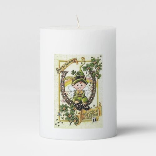 St Patricks Day Pilar Candle