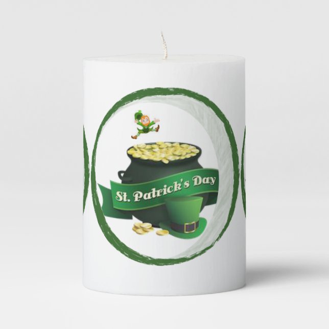 St. Patrick's Day Pilar Candle (Front)