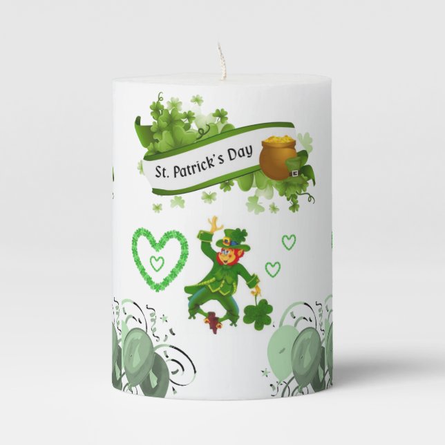 St. Patrick's Day Pilar Candle (Front)