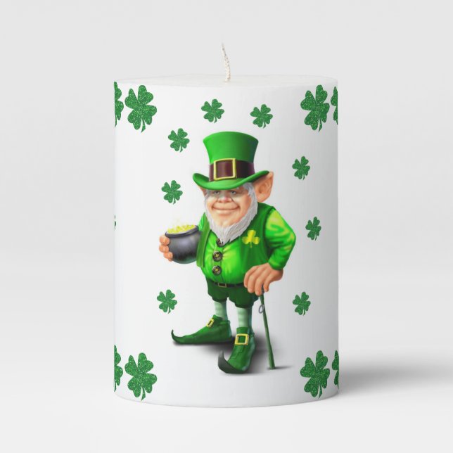 St. Patrick's Day Pilar Candle (Front)