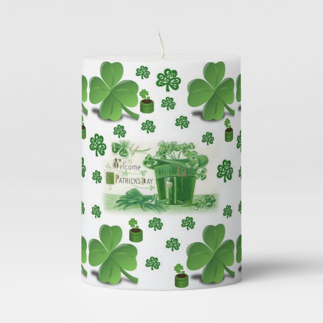 St. Patrick's Day Pilar Candle (Front)