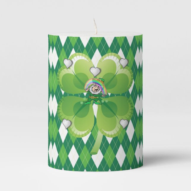 St. Patrick's Day Pilar Candle (Front)
