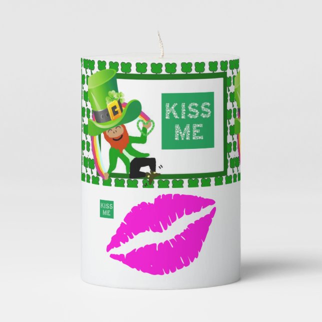 St. Patrick's Day Pilar Candle (Front)