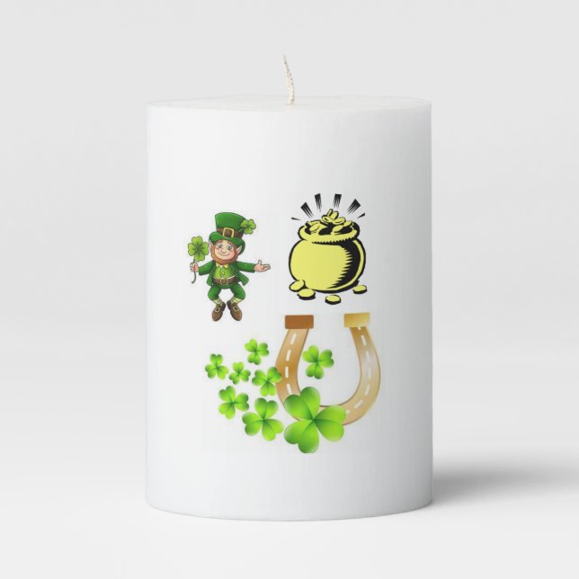 St. Patrick's Day Pilar Candle (Front)