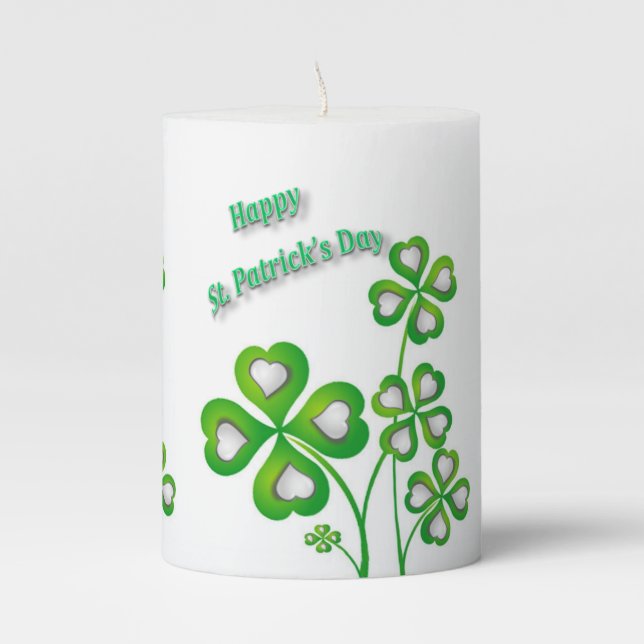 St. Patrick's Day Pilar Candle (Front)