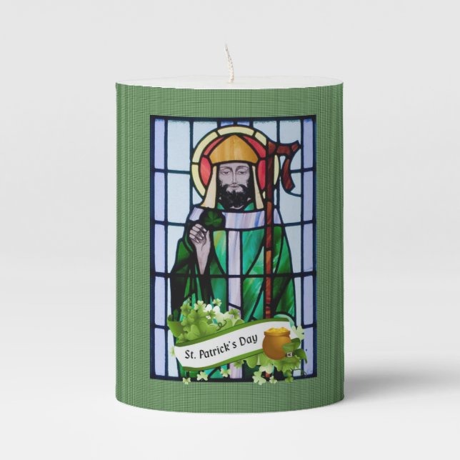 St. Patrick's Day Pilar Candle (Front)