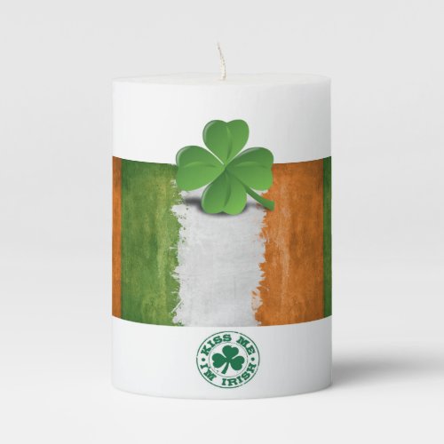 St Patricks Day Pilar Candle