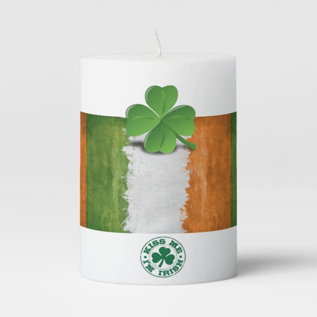 St. Patrick's Day Pilar Candle (Front)