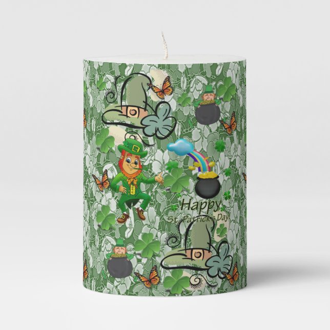 St. Patrick's Day Pilar Candle (Front)