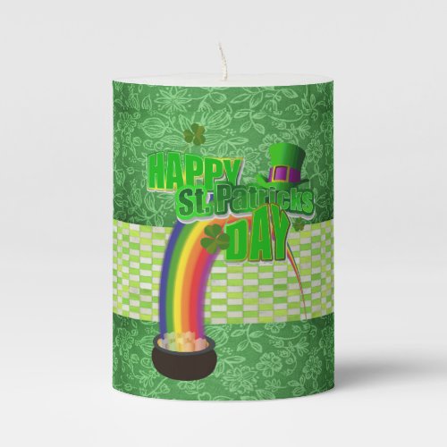 St Patricks Day Pilar Candle