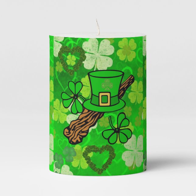 St. Patrick's Day Pilar Candle (Front)