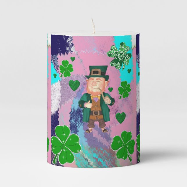 St. Patrick's Day Pilar Candle (Front)
