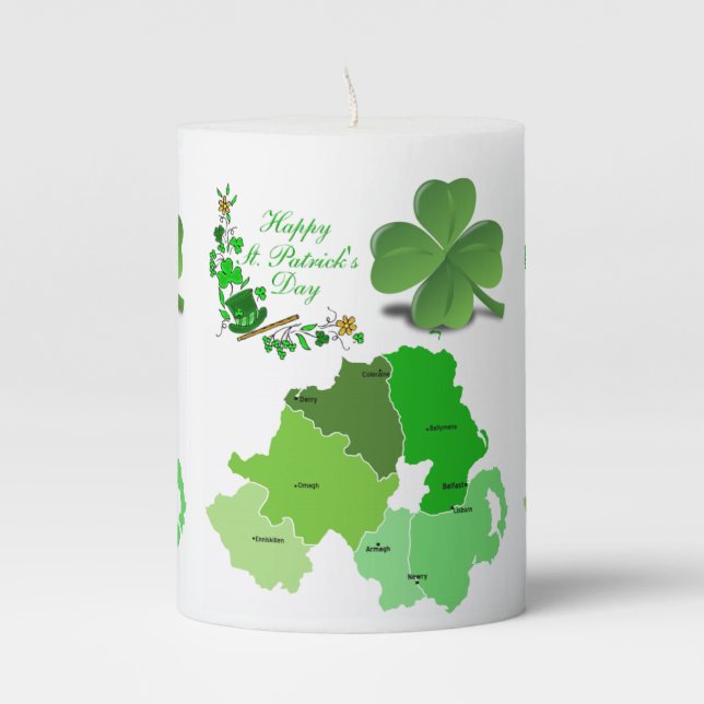 St. Patrick's Day Pilar Candle (Front)