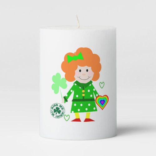 St Patricks Day Pilar Candle