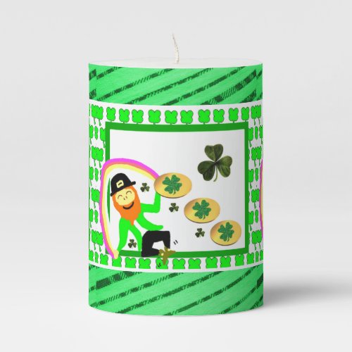 St Patricks Day Pilar Candle