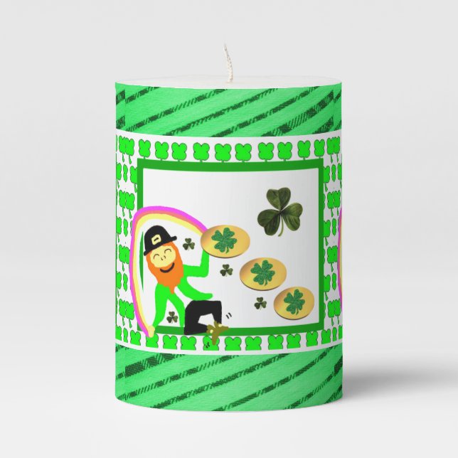 St. Patrick's Day Pilar Candle (Front)
