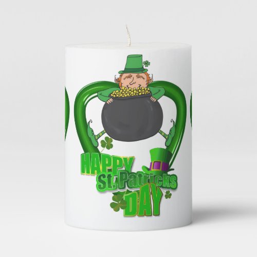 St Patricks Day Pilar Candle