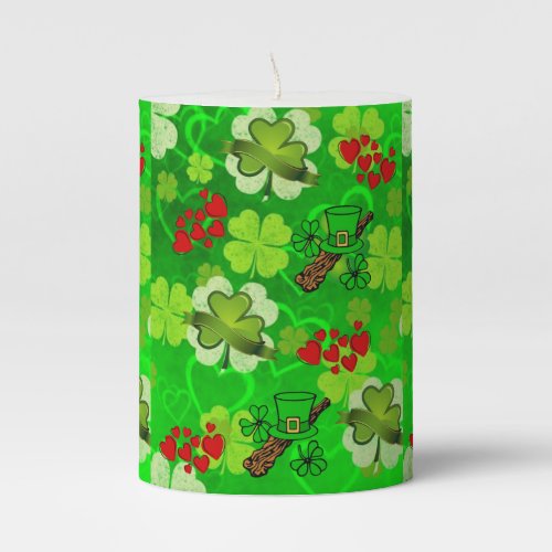 St Patricks Day Pilar Candle