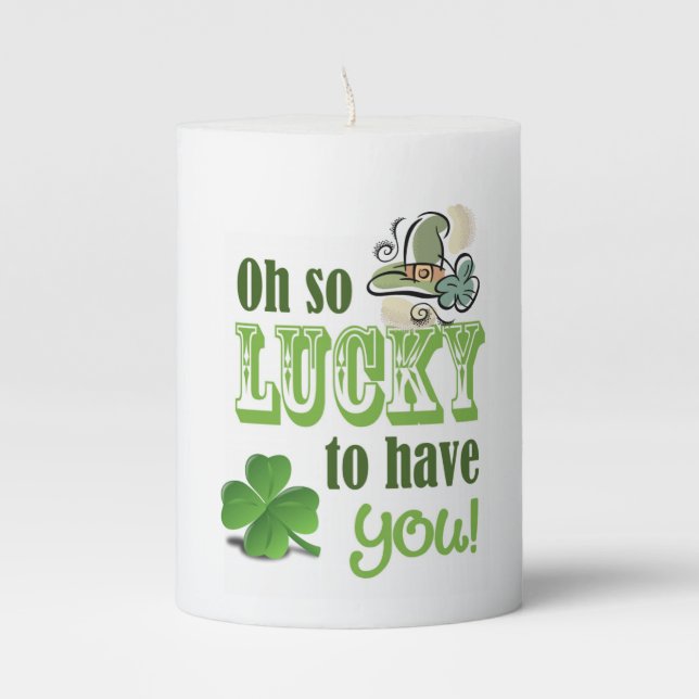 St. Patrick's Day Pilar Candle (Front)