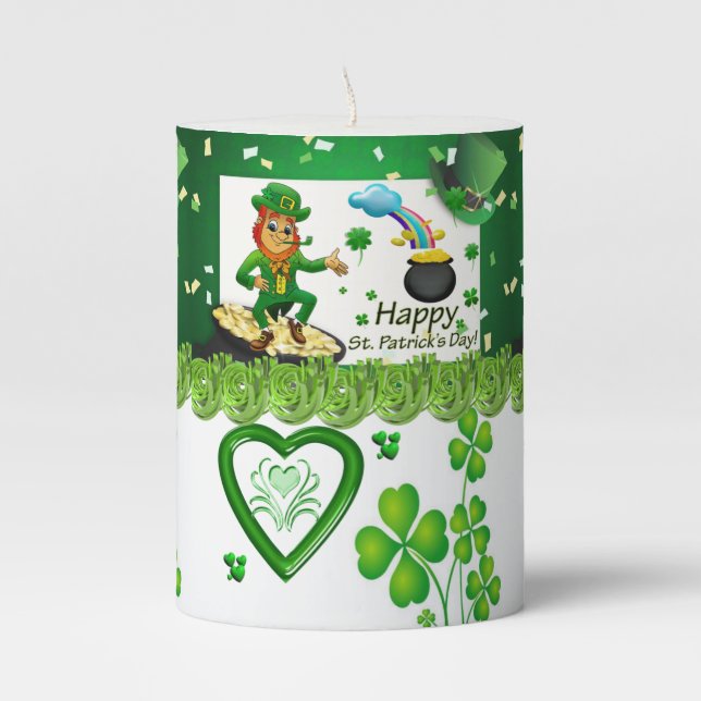 St. Patrick's Day Pilar Candle (Front)